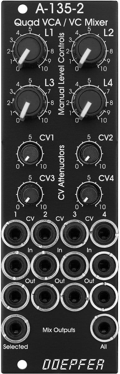 Doepfer A-135-2v Mini Quad VCA / VC Mixer Vintage Edt. - Mixer modular synthesizer