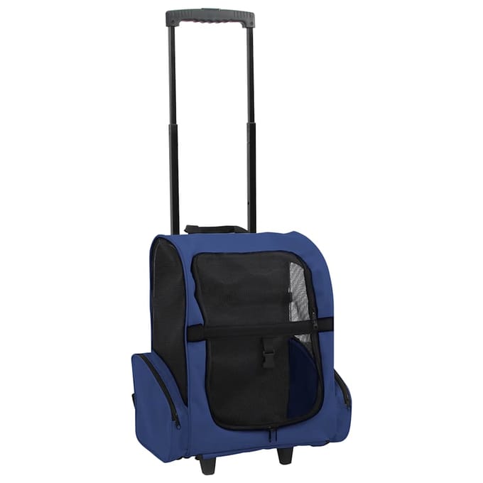 vidaXL - Huisdierentrolley - inklapbaar - blauw