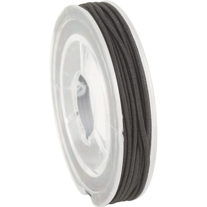 Elastic cord, Black, 1.0mmx5m, on reel