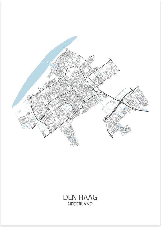 Poster Den Haag | Plattegrond | 29,70 x 42,0 cm (A3)