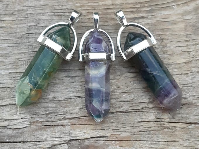 Edelsteen Fluoriet - pendel - healing punt hanger