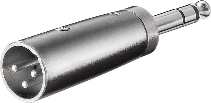 Goobay XLR-adapter, 1 x XLR-stekker (3-polige) > 1 x 6,35 mm jack-stekker (4-polige, stereo)