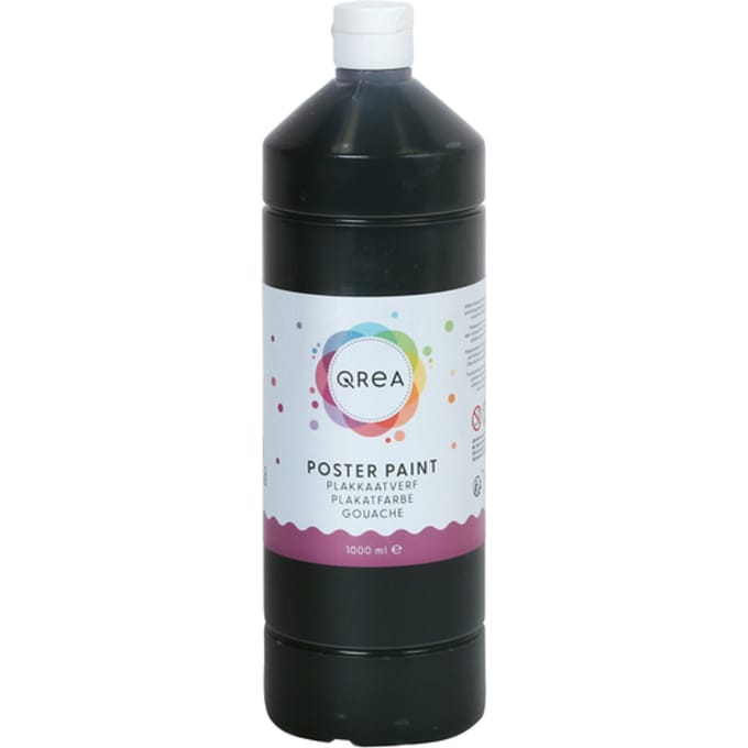 Plakkaatverf Qrea zwart 1000ml