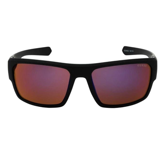 Guess Heren Wrap Spiegel Zonnebril (Zwart / Rook)