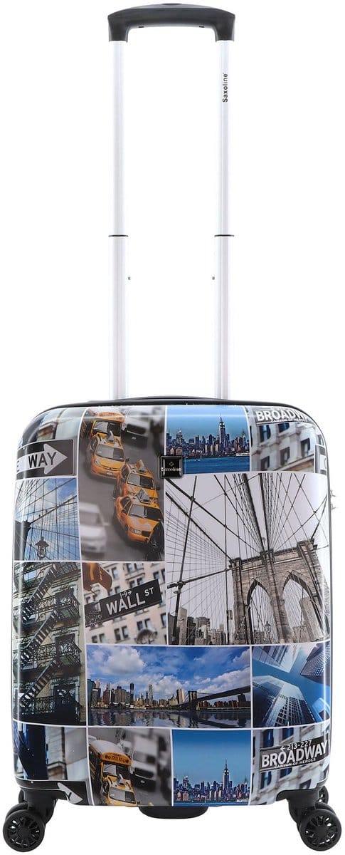 Saxoline Handbagage Harde Koffer / Trolley / Reiskoffer - 55cm (Small) - Brooklyn Print - Bedrukt / Small