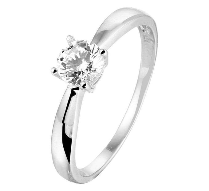 Zilver Gerhodineerde Ring zirkonia 1330228 17.75 mm (56)