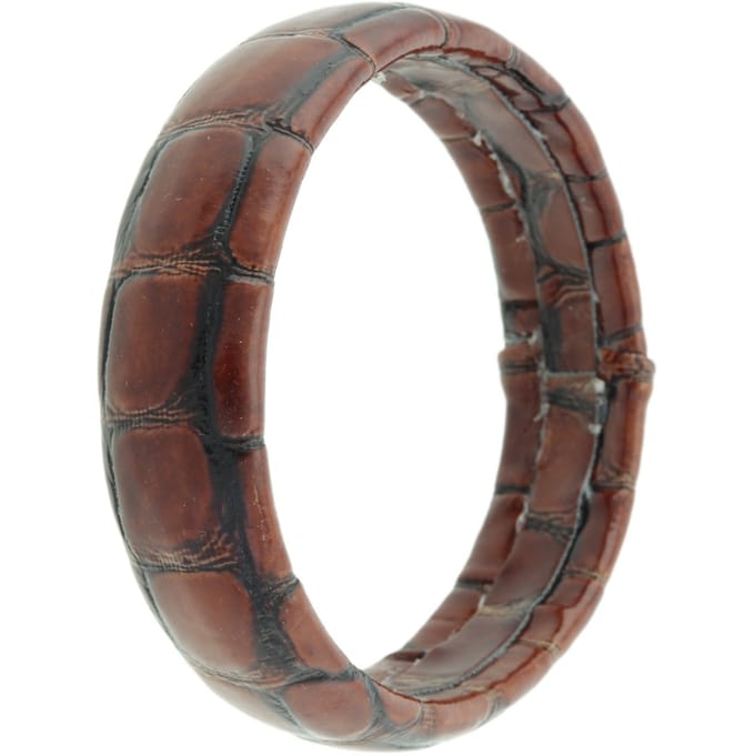 Behave – Armband – Donkerbruin – Crocoprint – Brede Look – Statement Stijl