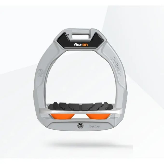 Veiligheidsspanners Paardrijden Schuin Grip Aluminium/Grijs/Oranje Kind Flex-On Safe-On