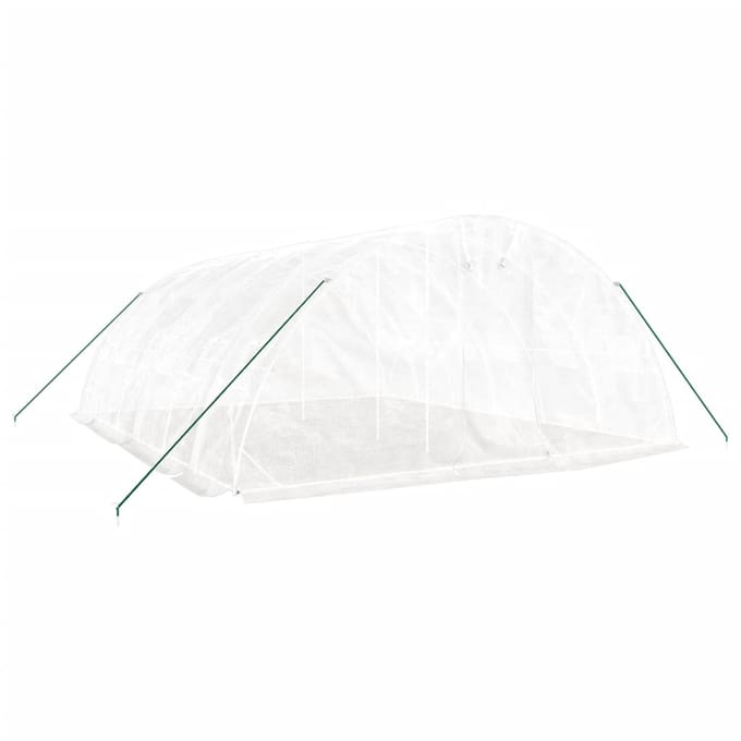 vidaXL - Tuinkas - met - stalen - frame - 30 - m² - 6x5x2,3 - m - wit