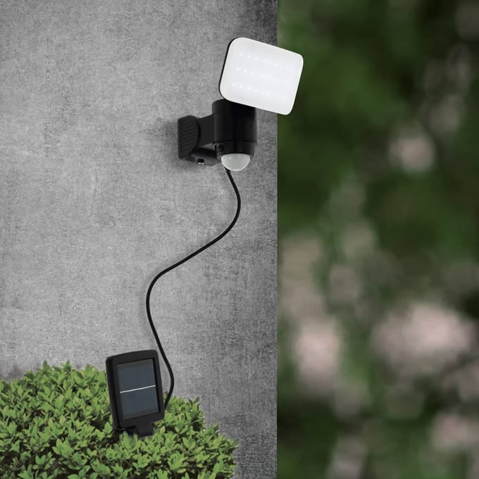 EGLO LED lamp op zonne-energie Casabas, sensor, zwart