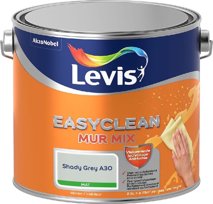 Levis - Easyclean Mur Mat Mix - Shady Grey A30 - Mengverf - 2,5 L