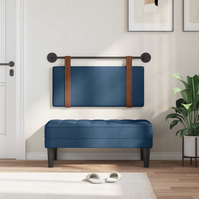 vidaXL - Hangend - hoofdbord - Blauw - Antiek - PU