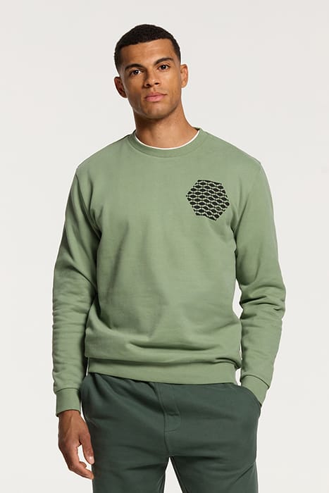 Shiwi Hammam Tile Sweater Hedge Green Größe: M | Pullover Outlet | Herren | Grün