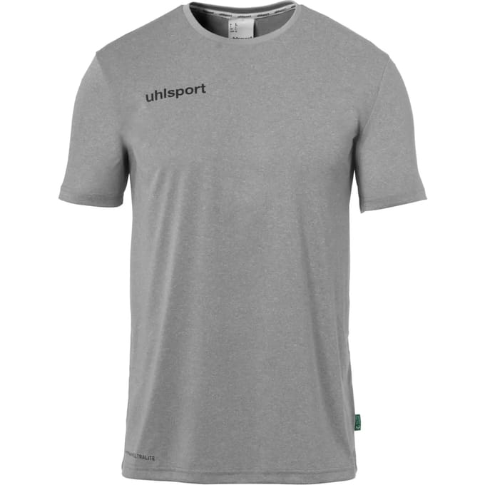 Uhlsport Essential Functioneel T-Shirt Kinderen - Donkergrijs Gemeleerd / Zwart | Maat: 140