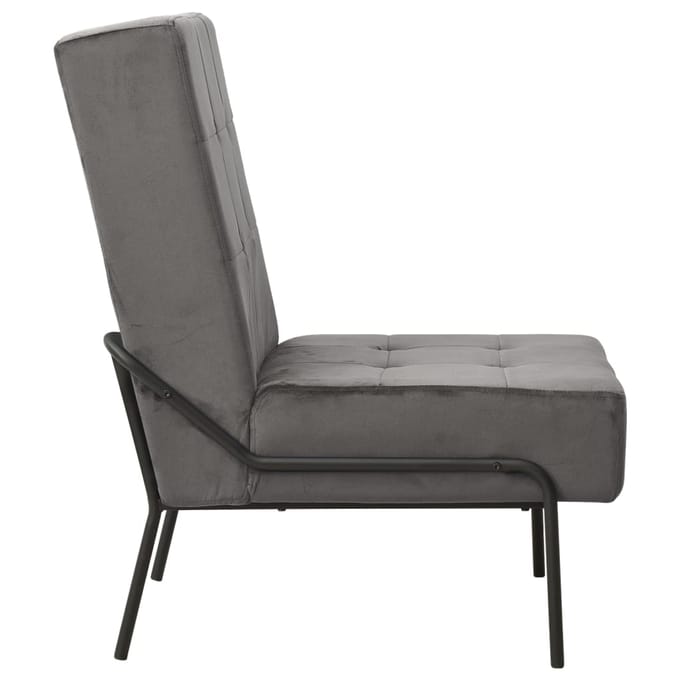 vidaXL - Relaxstoel - 65x79x87 - cm - fluweel - donkergrijs