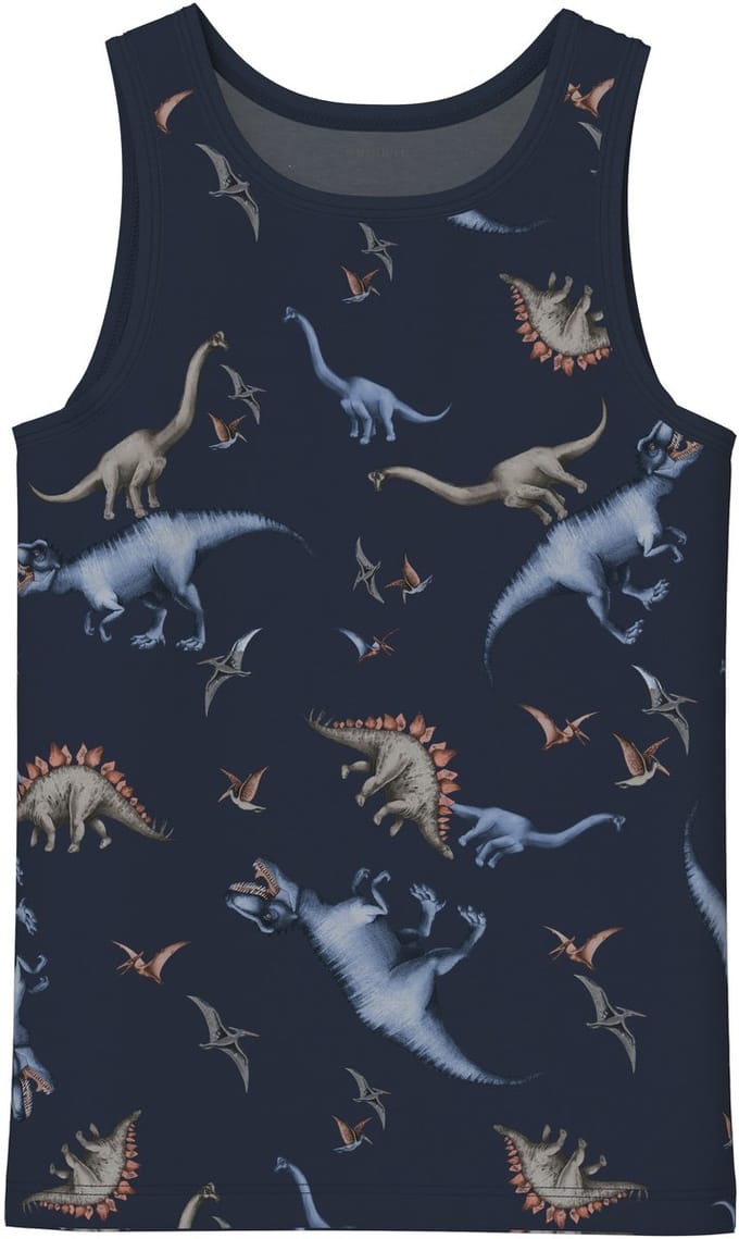 NAME IT - NMMTANK TOP 2P NAVY DINO NOOS - Jongens - Onderhemden