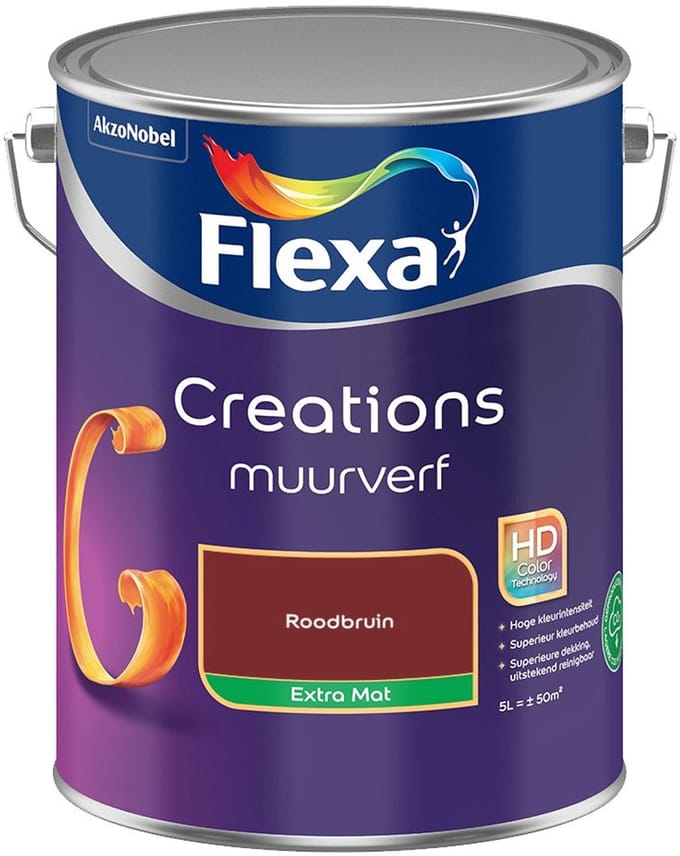 Flexa - Creations Muurverf Extra Mat - Roodbruin - Mengverf - 5 L