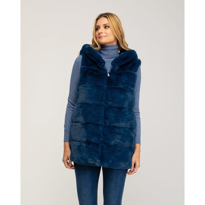 Leren vest met capuchon