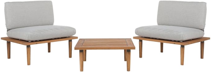 FRASCATI - Loungeset voor 2 - Lichtgrijs - Acaciahout