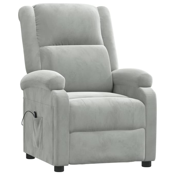 vidaXL - Fauteuil - elektrisch - verstelbaar - stof - lichtgrijs