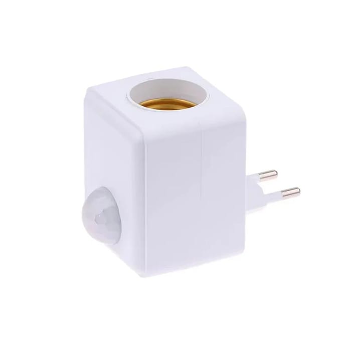 AC110-240V E27 Led Lampvoet met Bewegingssensor PIR Menselijke Inductie Lichtbolhouder Socket Adapter Converter Verstelbaar E27(AC110-240V) white