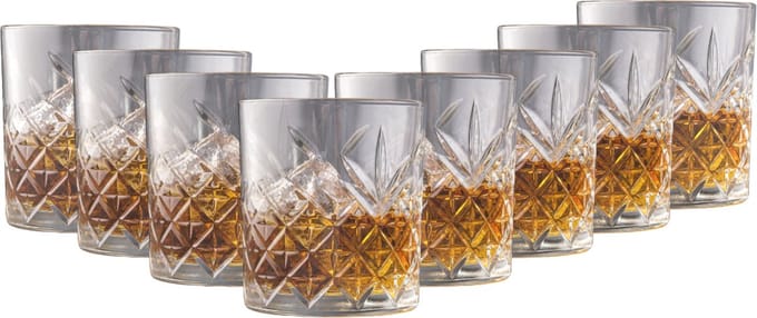 OTIX Whiskey Glazen - Set van 8 - Kristal - Stijlvol - 230 ml - Dik glas - Stevig - Sierlijk