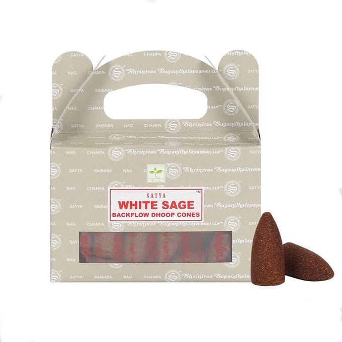 Satya Backflow Cones-Wierook kegels - White Sage