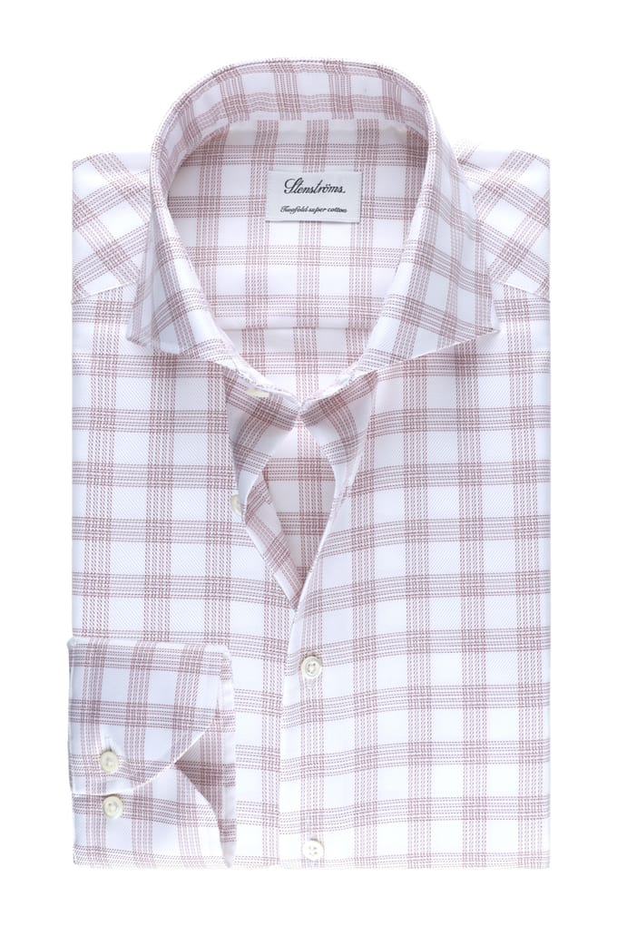 Stenströms Fitted Body/11, Rc Cuff Light Pink Check Größe: 44 | Business hemden Outlet | Herren | Rosa
