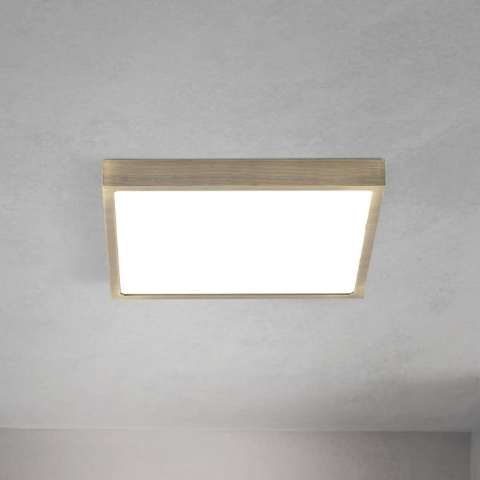 ORION LED plafondlamp Disc, antiek messingkleurig, lengte 24 cm, CCT
