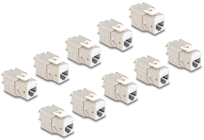 Delock Keystone Modul RJ45 jack to LSA Cat.6A toolfree white set 10 pieces