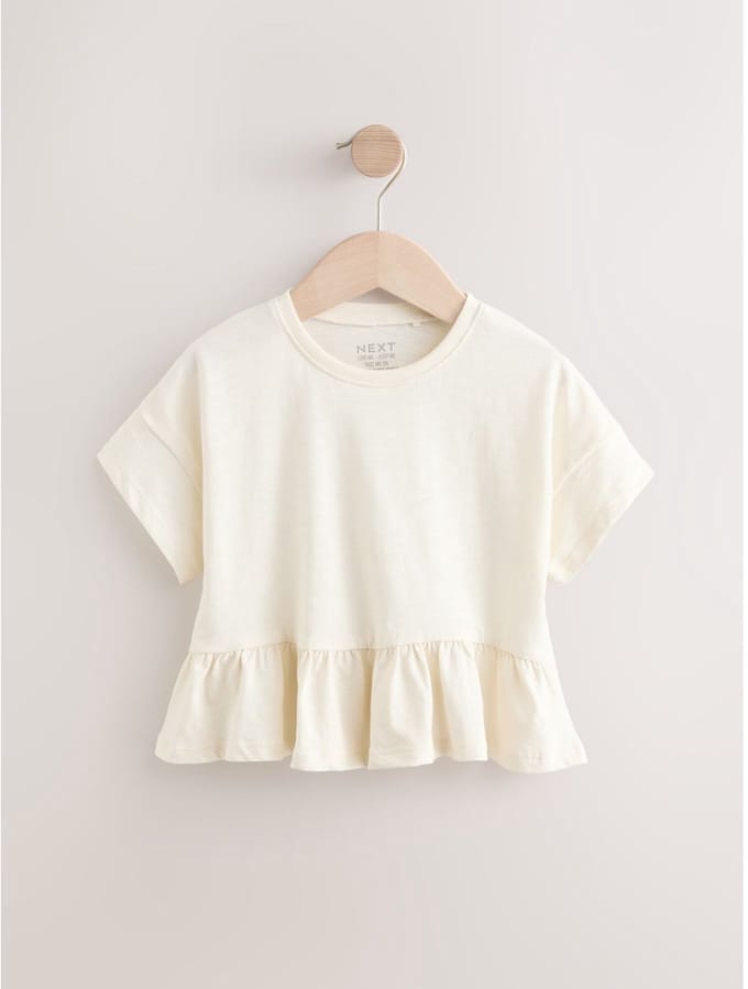 Next - Meisjes - Peplum T-shirt met korte mouwen - Wit