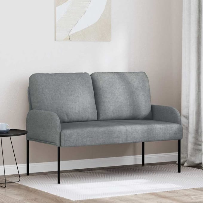 vidaXL - Banken - met - kussen - 110cm - Lichtgrijs - Multiplex