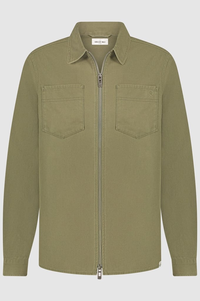 Circle of Trust Liam Overshirt Olive Leaf Größe: XS | Longsleeves Outlet | Herren | Grün