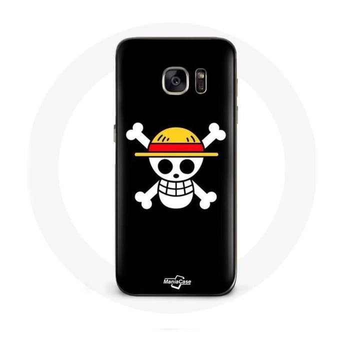 Coque - One Piece - Galaxy S7 - Souple - Tête de Mort - Noir noir