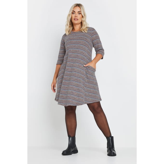 Yours Zachte Minijurk Met Gestreept Ontwerp En Zakken Size 48