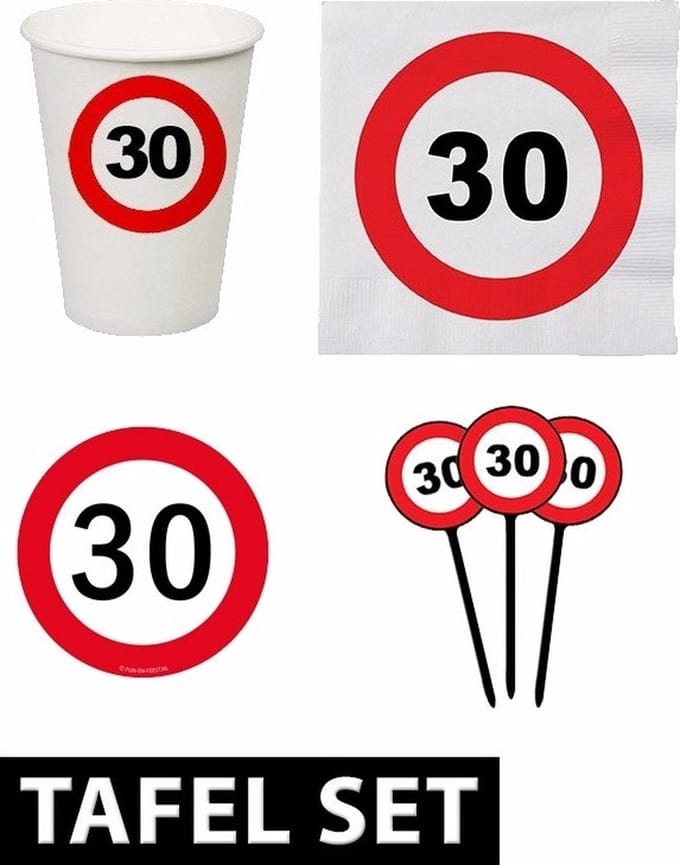30 jaar stopbord tafel versiering set