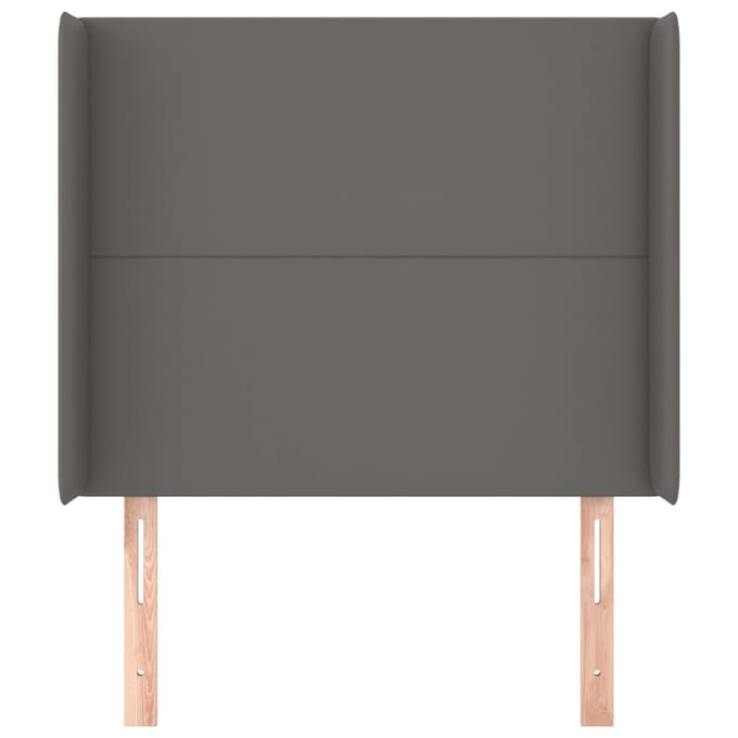 vidaXL - Hoofdbord - met - randen - 93x16x118/128 - cm - kunstleer - grijs