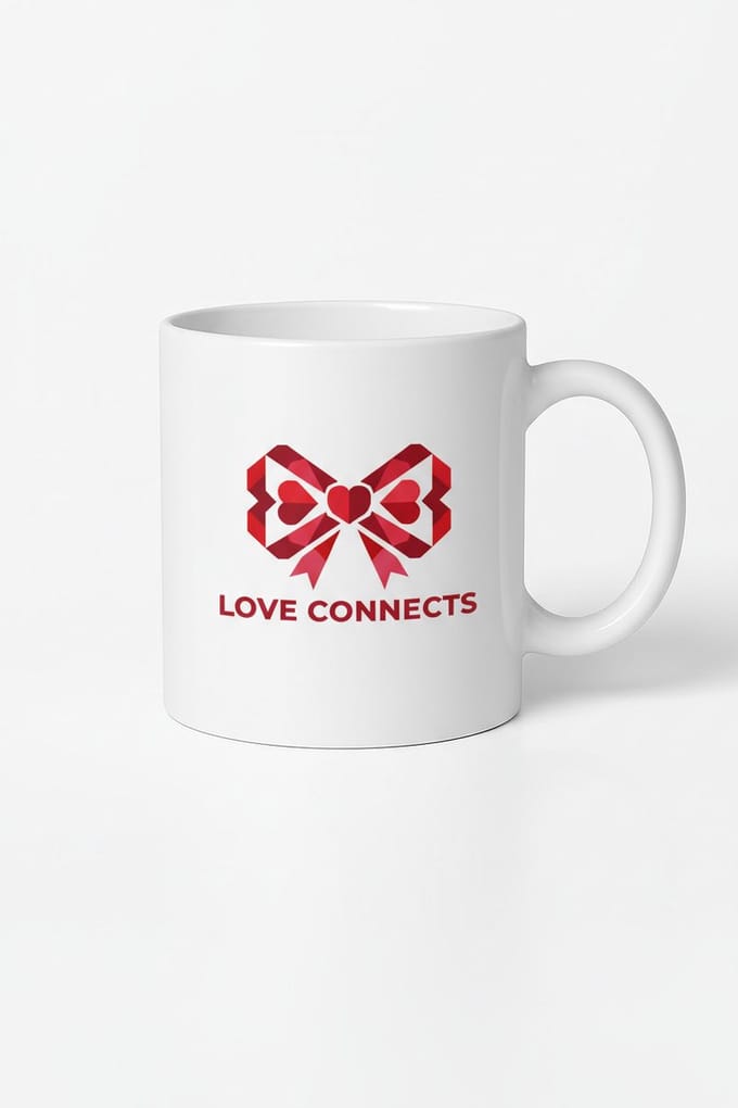 Liefde Connects Mok - Romantische Rode Strik met Hartjes Design