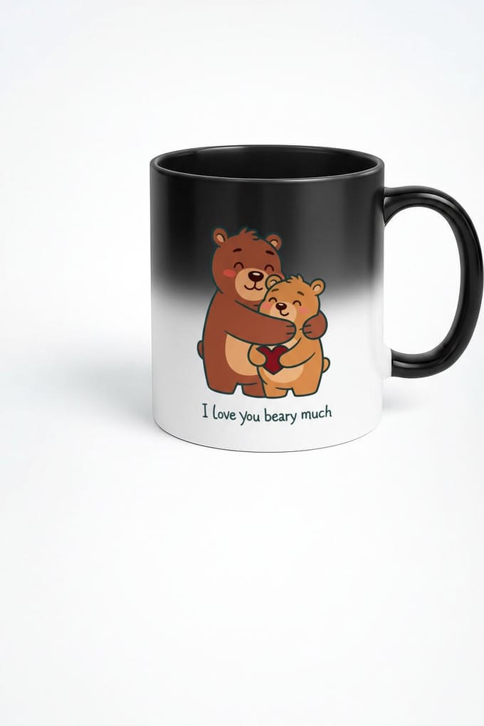 Black Magic Mok 'I Love You Beary Much' - Liefdevolle Beren Warmtemok