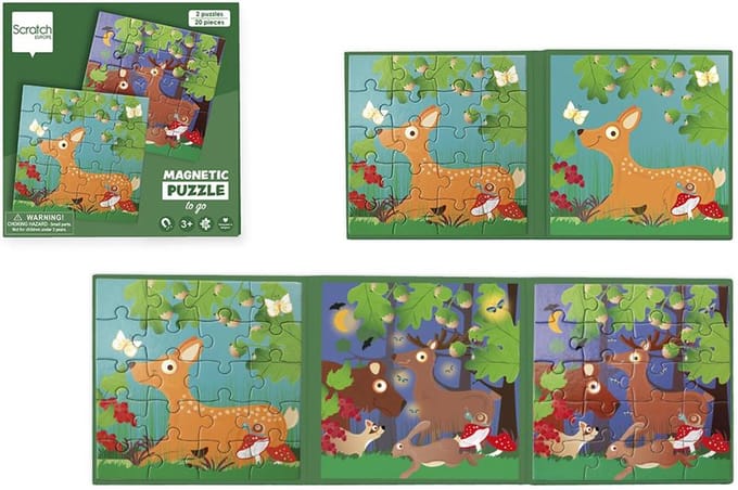 Magnetisch Puzzelboek To Go - Bosdieren