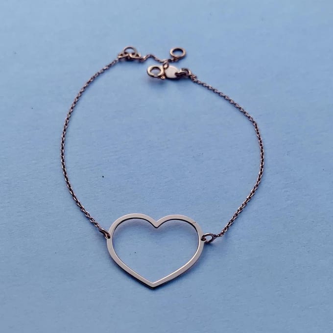 Minimalistische armband hart | AG925 | Rosekleurig