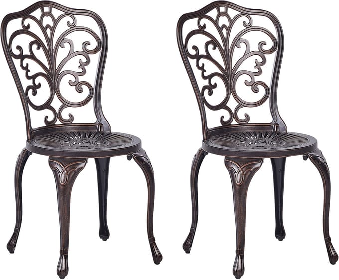TRIORA - Tuinstoel set van 2 - Bruin - Aluminium