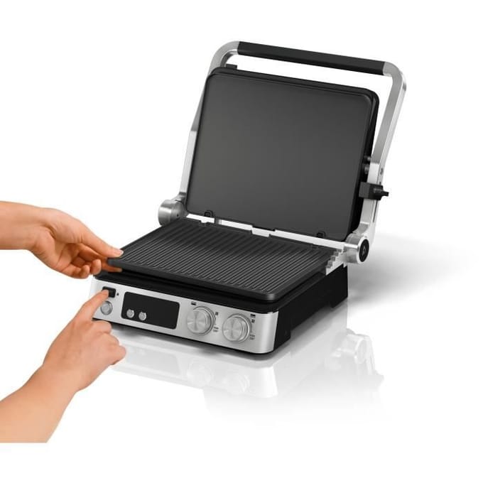 Grill multifonctions - BRAUN - Multi Grill 7 - 2000 W - 3 positions de chauffe - Noir / Acier