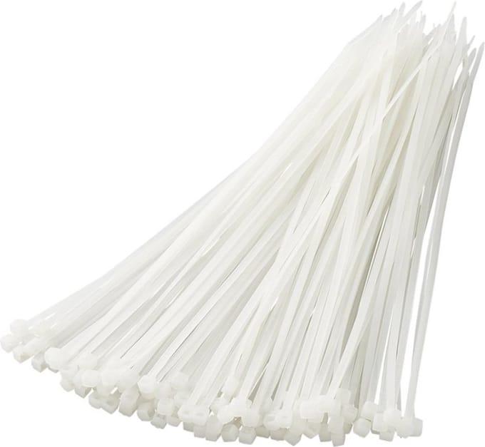 ProPlus Kabelbinders - 200 x 2,5 mm - Wit - 100 stuks - Hoge treksterkte - Breed temperatuurbereik