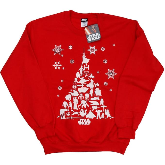 Star Wars Dames/Dames Kerstboom Sweatshirt (Rood)