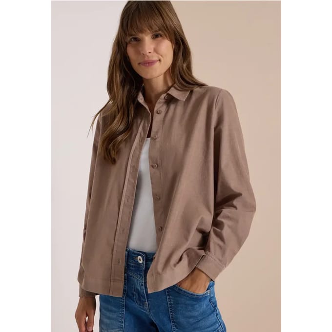 Hedblouse met lange mouwen van corduroy