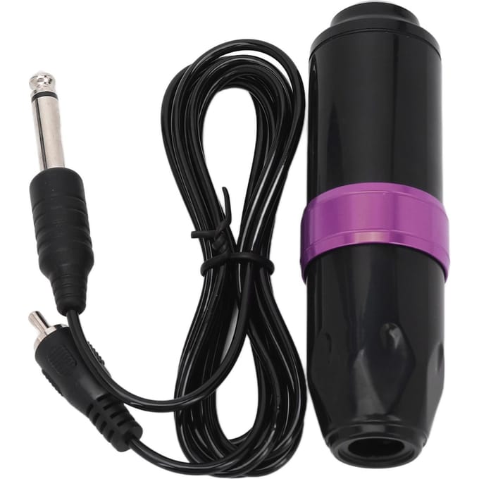 Machine à Tatouer Rotative à Aiguille Cartouche Interface RCA Course Réglable 5‑9V Machine à Tatouer Noir Violet black