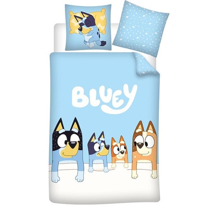 Bluey Dekbedovertrek, Night Time - Eenpersoons - 140 x 200 + 65 x 65 cm - Polycotton