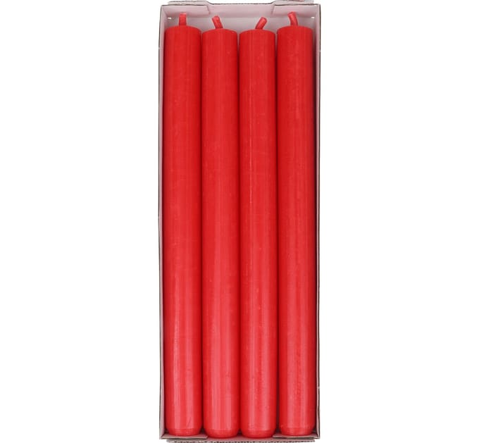 Dinerkaarsen, doorgekleurd, 4‑pack - Rood