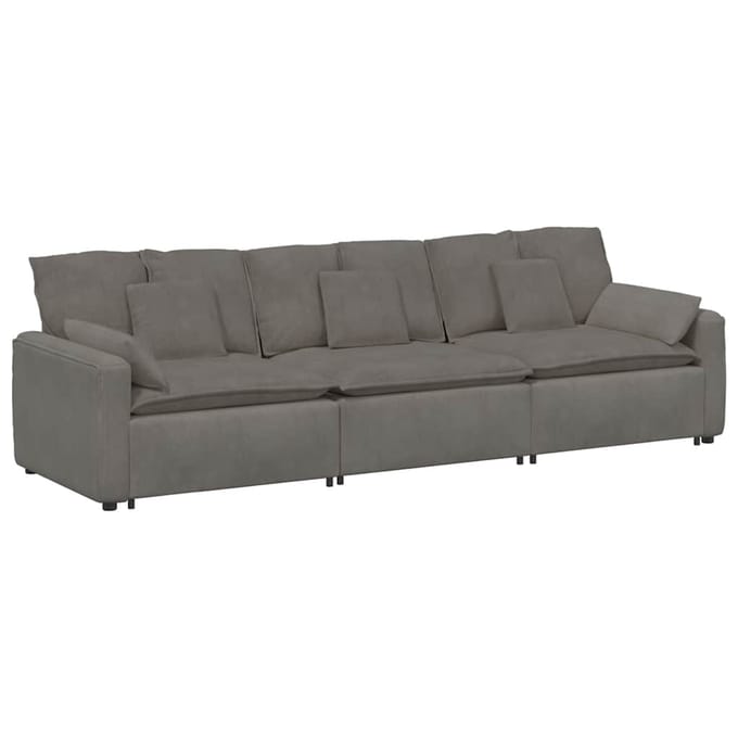 vidaXL - Modulaire - bank - met - kussens - lichtgrijs